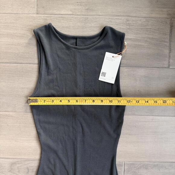 Quince Tencel Rib Knit Tank Midi Dress Gray Size S - Picture 5 of 9